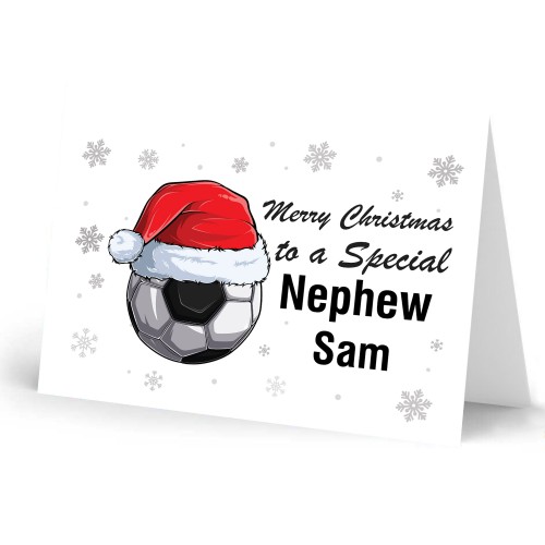 Personalised Christmas Card For Nephew Football Card Handmade