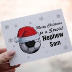 Personalised Christmas Card For Nephew Football Card Handmade