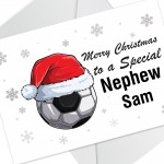 Personalised Christmas Card For Nephew Football Card Handmade