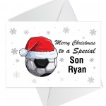 Personalised Christmas Card For Son Football Card Handmade