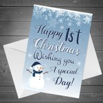 Happy 1st Christmas Card For Daughter Son Handmade Christmas