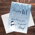 Happy 1st Christmas Card For Daughter Son Handmade Christmas