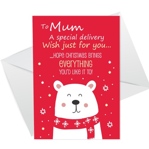 Special Christmas Cards For Mum Christmas Card Novelty Card