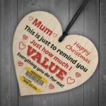 Funny Christmas Joke Gift For Mum Wood Heart Gift For Mum