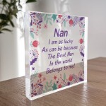 Nan Christmas Birthday Gifts Floral Plaque Grandparent Gifts