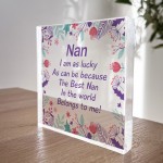 Nan Christmas Birthday Gifts Floral Plaque Grandparent Gifts