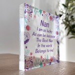 Nan Christmas Birthday Gifts Floral Plaque Grandparent Gifts