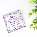 Nan Christmas Birthday Gifts Floral Plaque Grandparent Gifts