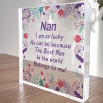 Nan Christmas Birthday Gifts Floral Plaque Grandparent Gifts