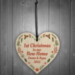 Personalised First Christmas In New Home Wooden Christmas Bauble