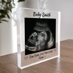 Personalised Baby Scan Acrylic Block Baby Announcement Gift