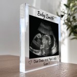 Personalised Baby Scan Acrylic Block Baby Announcement Gift