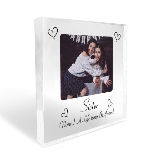 Sister Gifts Best Friend Plaque Personalised Photo Block