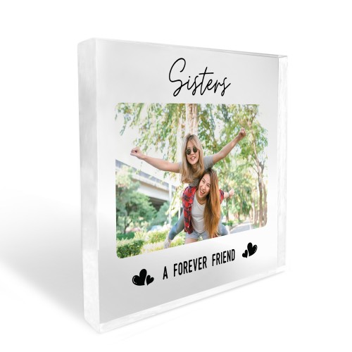 Gift For Sister Personalised Photo Block Friendship Gift Sister