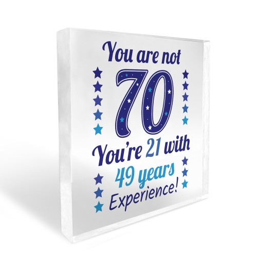 70th Birthday Gift For Women Men Acrylic Block Funny