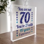 70th Birthday Gift For Women Men Acrylic Block Funny