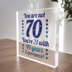 70th Birthday Gift For Women Men Acrylic Block Funny