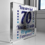 70th Birthday Gift For Women Men Acrylic Block Funny