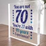 70th Birthday Gift For Women Men Acrylic Block Funny