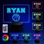 Basketball PERSONALISED LED Neon Plaque Boys Bedroom Basketball 