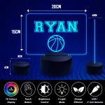 Basketball PERSONALISED LED Neon Plaque Boys Bedroom Basketball 