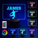 Personalised Football Gifts LED 16 Colour Plaque Boys Bedroom 