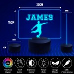 Personalised Football Gifts LED 16 Colour Plaque Boys Bedroom 