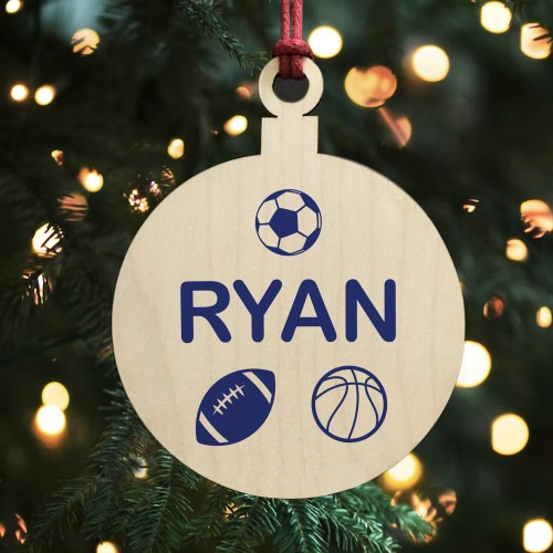 Football Rugby Personalised Christmas Bauble Tree Decoration