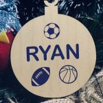 Football Rugby Personalised Christmas Bauble Tree Decoration