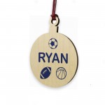 Football Rugby Personalised Christmas Bauble Tree Decoration