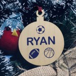 Football Rugby Personalised Christmas Bauble Tree Decoration