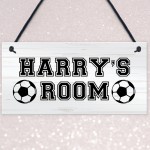 PERSONALISED Football Boys Room Hanging Door Sign Football Room