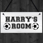 PERSONALISED Football Boys Room Hanging Door Sign Football Room