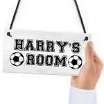 PERSONALISED Football Boys Room Hanging Door Sign Football Room