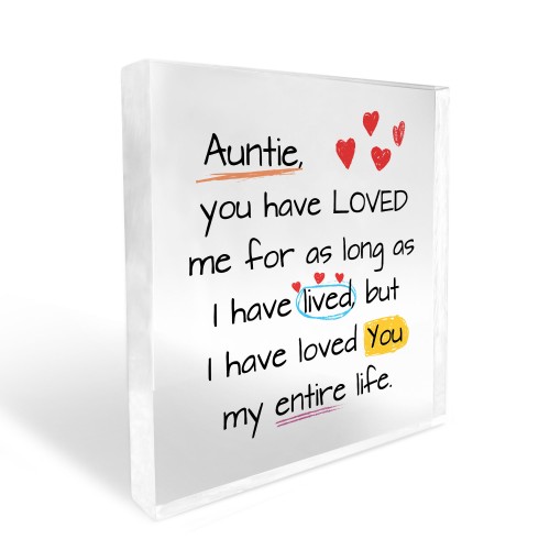 Gift For Auntie Birthday Christmas Acrylic Block Auntie Gifts