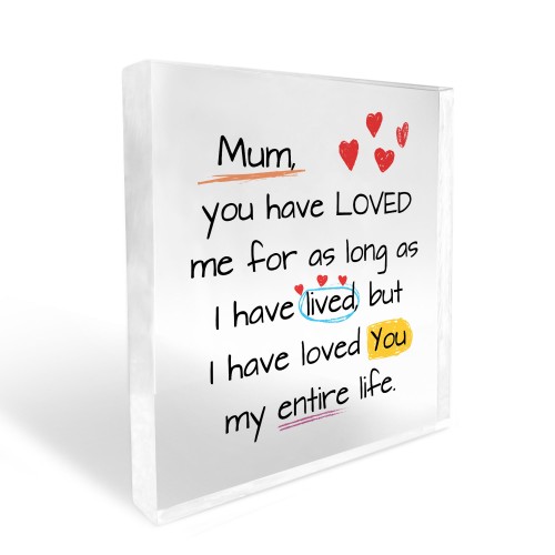 Gift For Mum Birthday Christmas Acrylic Block Mum Gifts