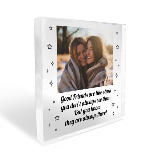 Friendship Gift Personalised Photo Plaque Friends Are Like Stars