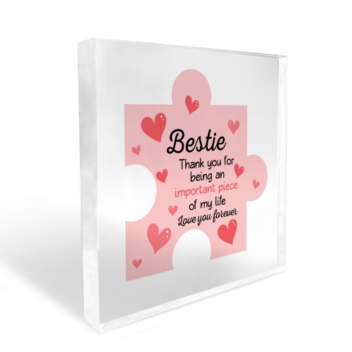 Acrylic Block Puzzle Piece For Bestie Love Hearts Cute