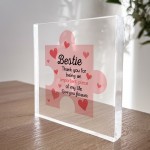 Acrylic Block Puzzle Piece For Bestie Love Hearts Cute