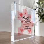 Acrylic Block Puzzle Piece For Bestie Love Hearts Cute