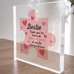 Acrylic Block Puzzle Piece For Bestie Love Hearts Cute