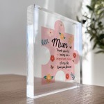 Acrylic Block Puzzle Piece For Mummy Mum Love Hearts Cute