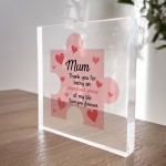 Acrylic Block Puzzle Piece For Mum Mummy Love Hearts Cute