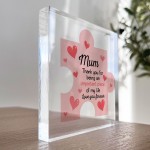 Acrylic Block Puzzle Piece For Mum Mummy Love Hearts Cute