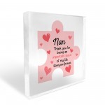 Acrylic Block Puzzle Piece For Nan Nanny Love Hearts Cute