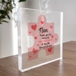 Acrylic Block Puzzle Piece For Nan Nanny Love Hearts Cute