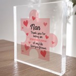 Acrylic Block Puzzle Piece For Nan Nanny Love Hearts Cute