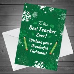 Christmas Cards For Best Teacher Nursery School Teacher Thankyou