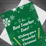 Christmas Cards For Best Teacher Nursery School Teacher Thankyou