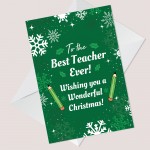 Christmas Cards For Best Teacher Nursery School Teacher Thankyou